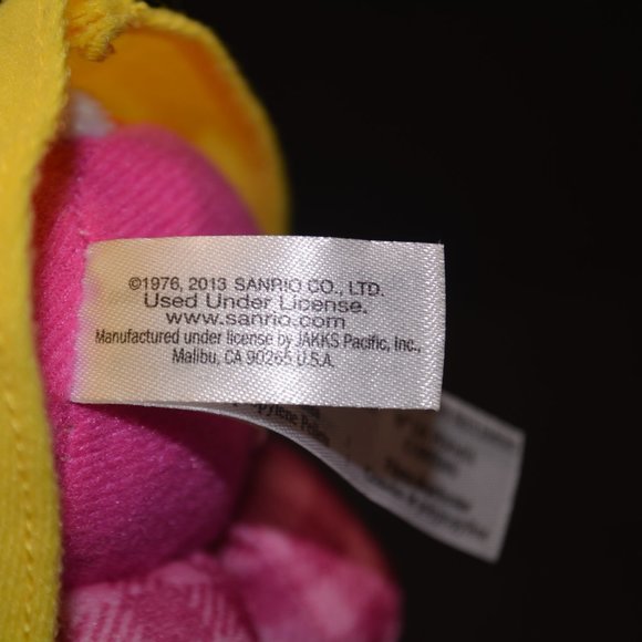 Sanrio Hello Kitty Cat Plush Stuffed Animal Doll Yellow Pink Dress Teddy Bow 6" - Picture 6 of 8